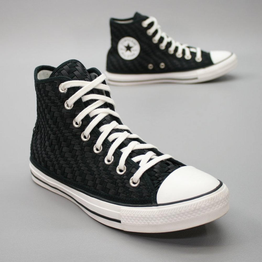 Converse Men's 8 Chuck Taylor All Star High Tonal Weaving Black Sneakers 171074C